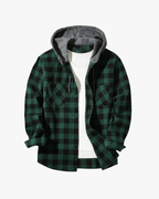 Rowan | Chaqueta de abrigo a cuadros estructurada con capucha