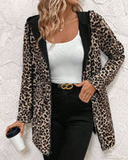 Hailey | Abrigo reversible con capucha de leopardo
