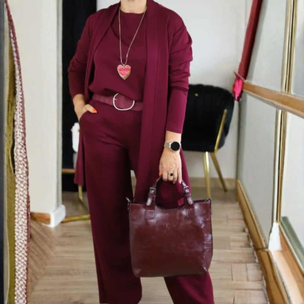 Gabriela | Conjunto de cárdigan de tres piezas elegante