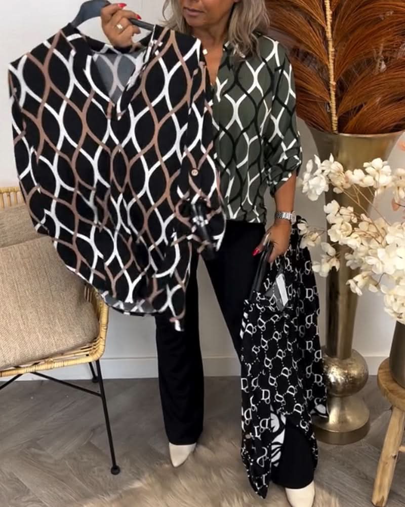 Naomi | Blusa elegante de manga larga estampada