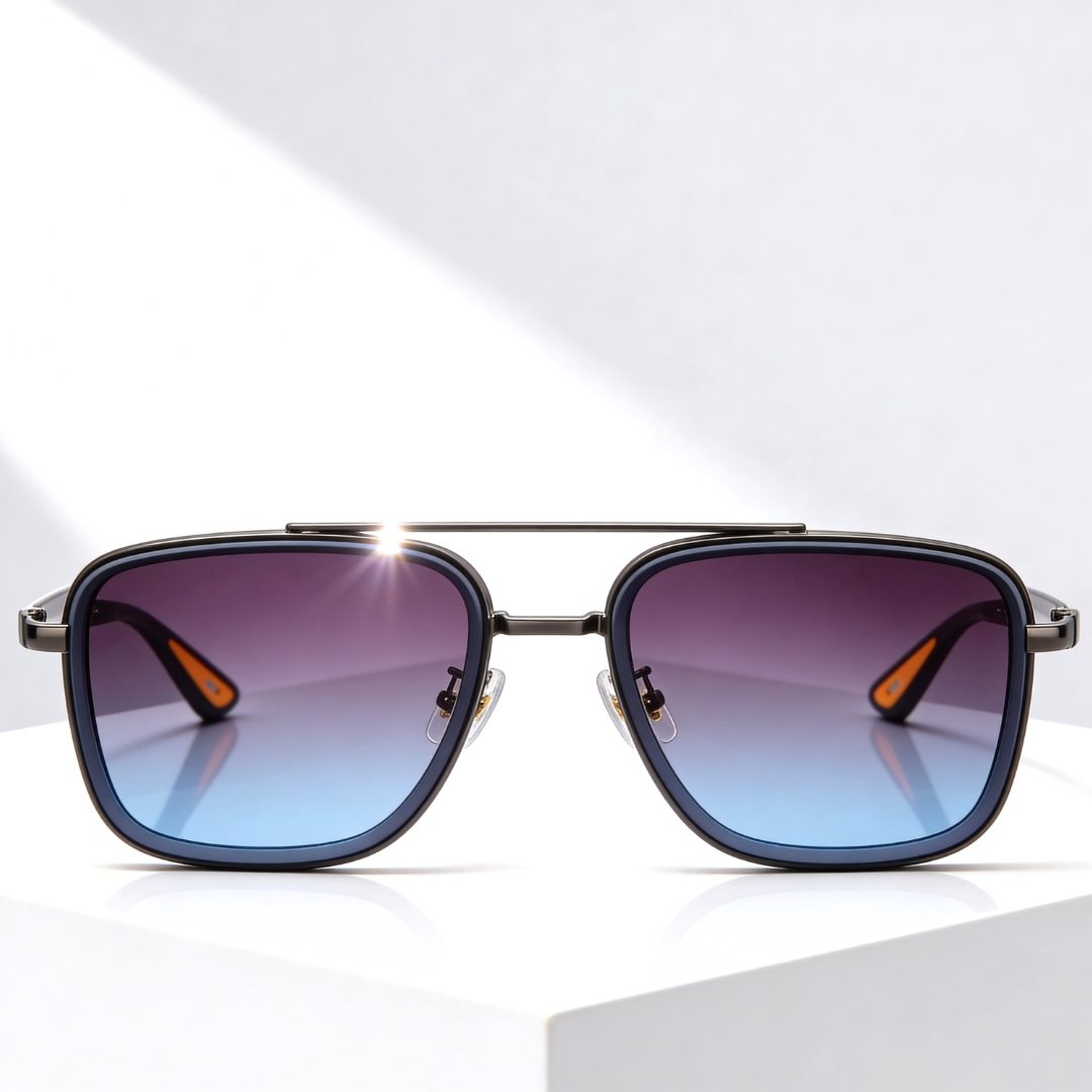 Rift Noir X™ | Square Metal-Acetate Sunglasses | UV380
