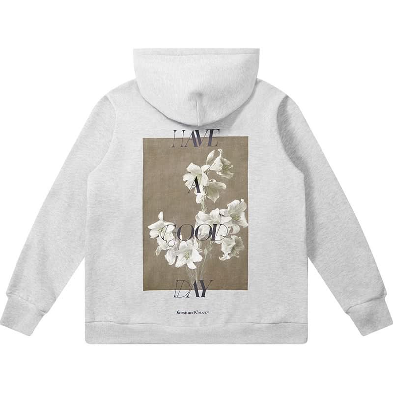 Floral™ | Sudadera con Capucha Estampado de Flores en la Espalda – Sudadera Artística Suave