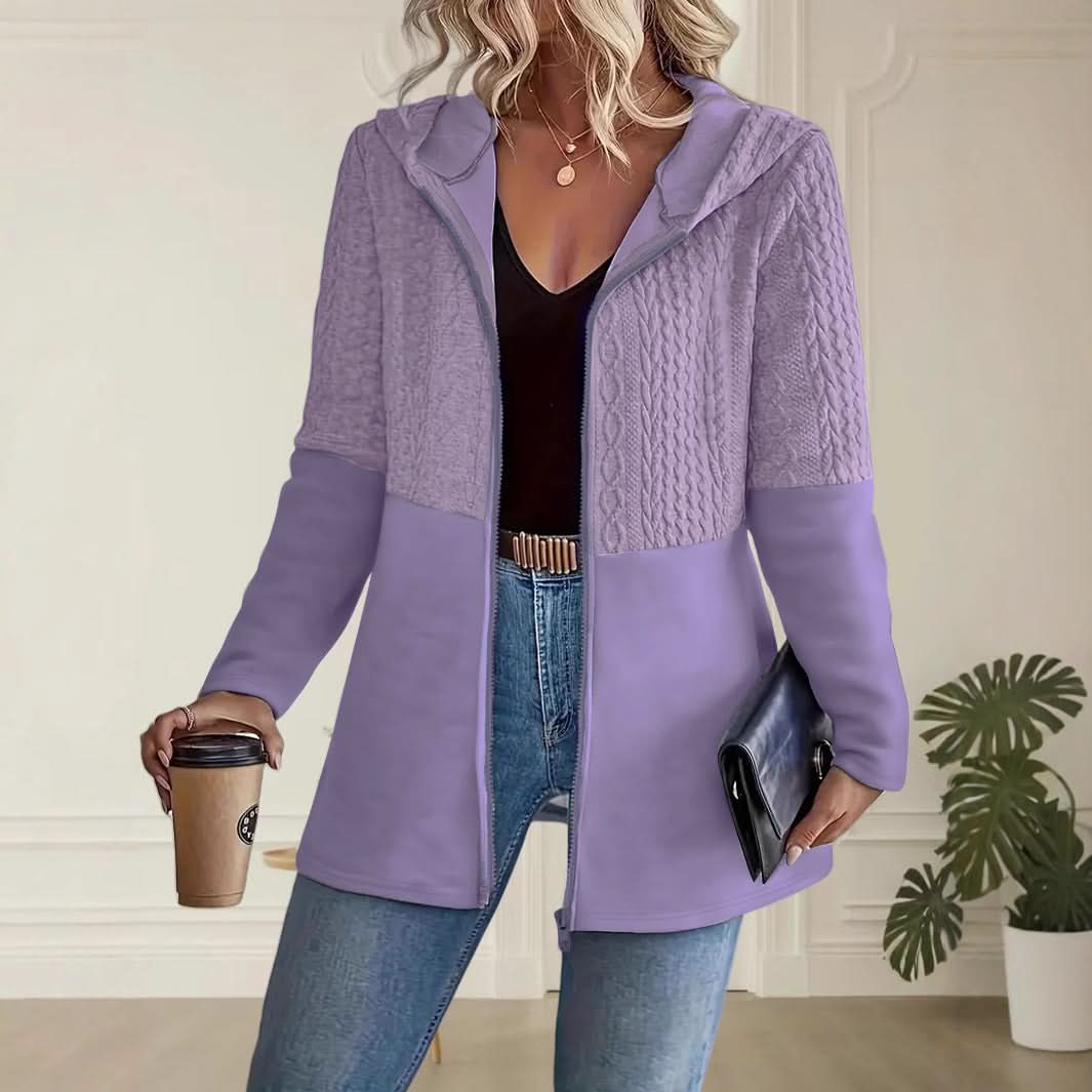 Lena | Cardigan à capuche zippé raffiné