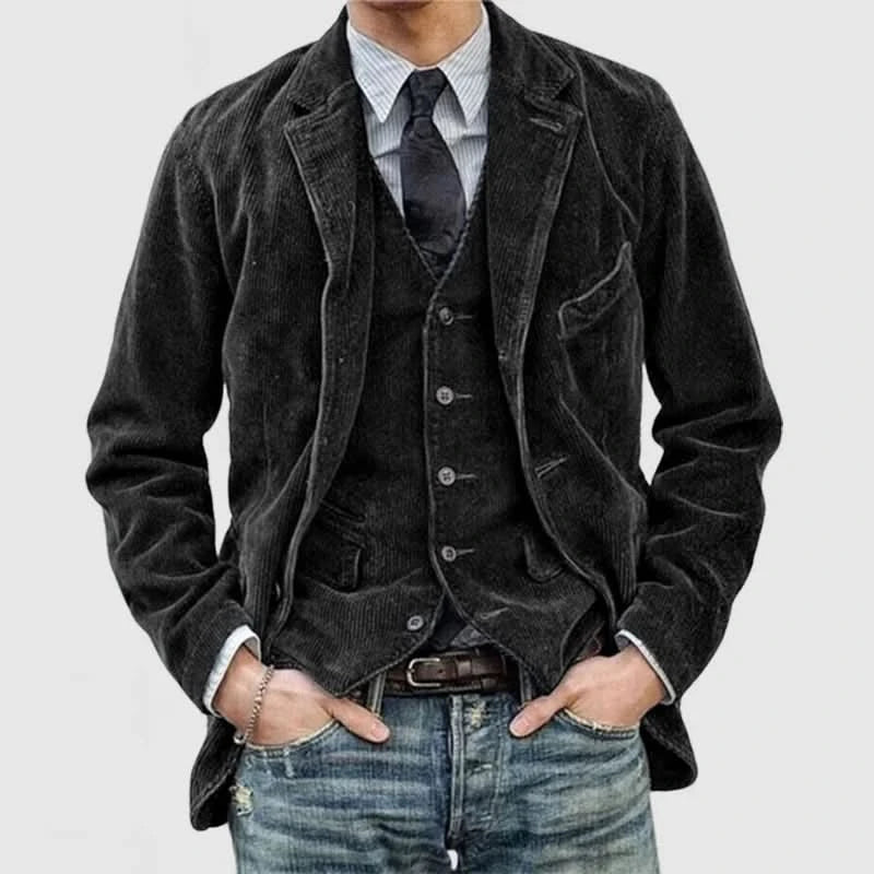 Frank | Ensemble Blazer et Gilet en Velours Côtelé 2 Pièces Premium