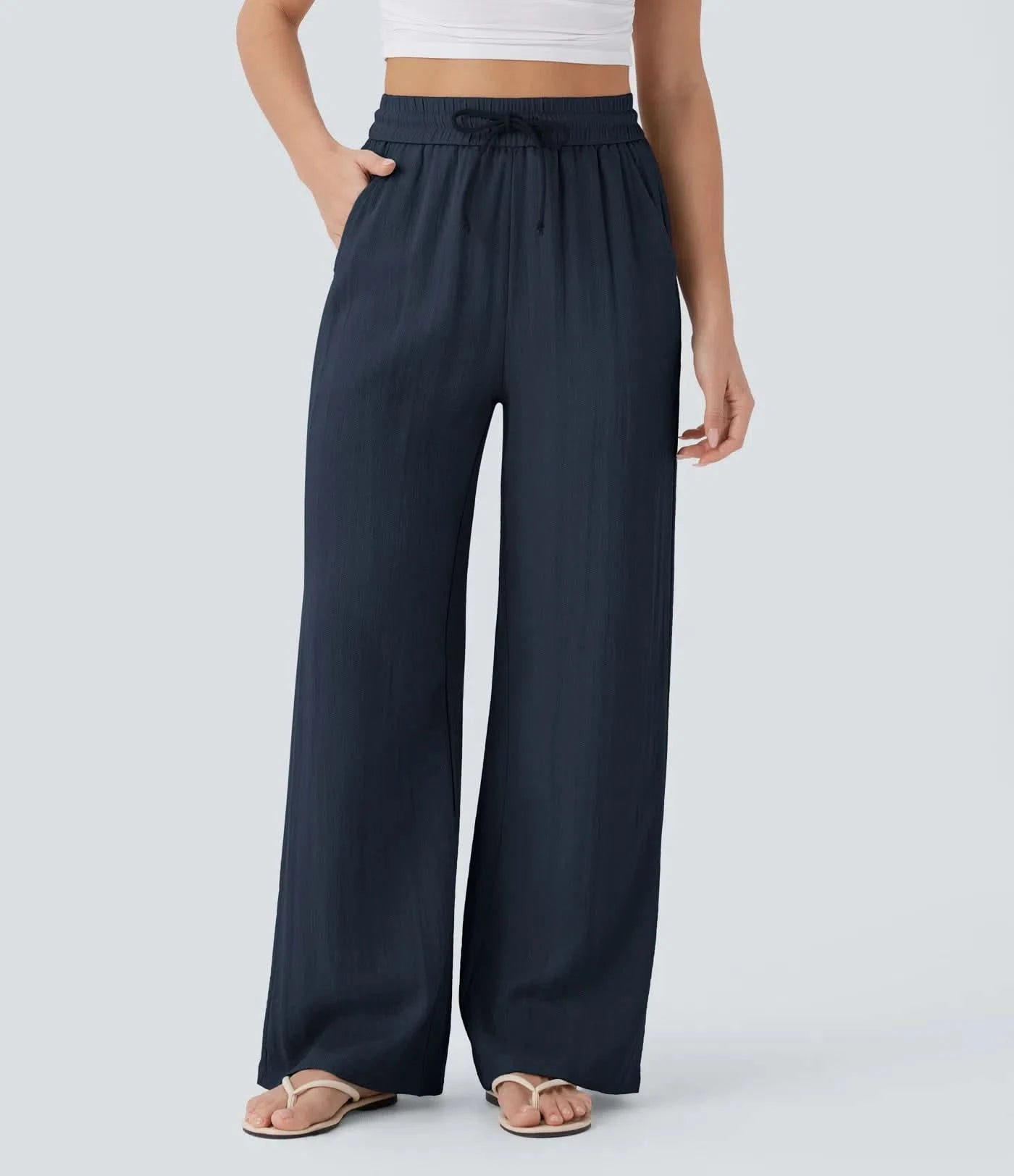 Pantalones de lino de cintura alta Lina™