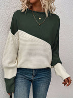 Talia | Sudadera con hombros caídos elegante bicolor