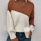 Talia | Sudadera con hombros caídos elegante bicolor