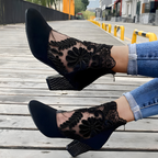 Mila | Botines Elegantes con Tacón de Bloque y Encaje