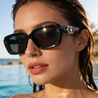 Sydney Gem™ | Rhinestone Oversized Square Sunglasses | UV400