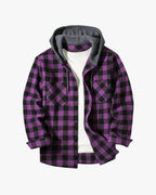 Rowan | Chaqueta de abrigo a cuadros estructurada con capucha