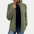 Ellis | Veste douillette à texture douce et fermeture éclair sur le devant