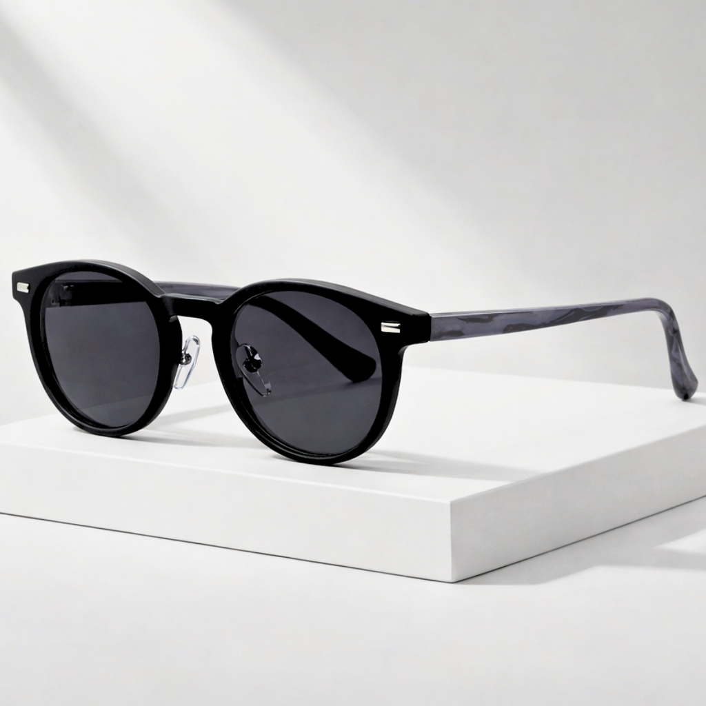 Sienna Drift™ | Wood-Tone Acetate Sunglasses | UV400 Rounded