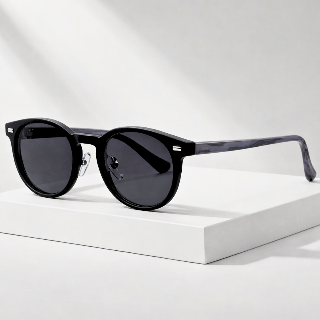 Sienna Drift™ | Wood-Tone Acetate Sunglasses | UV400 Rounded