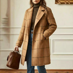 Vivienne | Elegant Check Long Coat