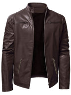 Ethan | Chaqueta Moto de Cuello Mandarín y Diseño Elegante