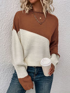 Talia | Sudadera con hombros caídos elegante bicolor