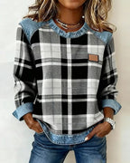 Riley | Sudadera de cuello redondo Patchwork