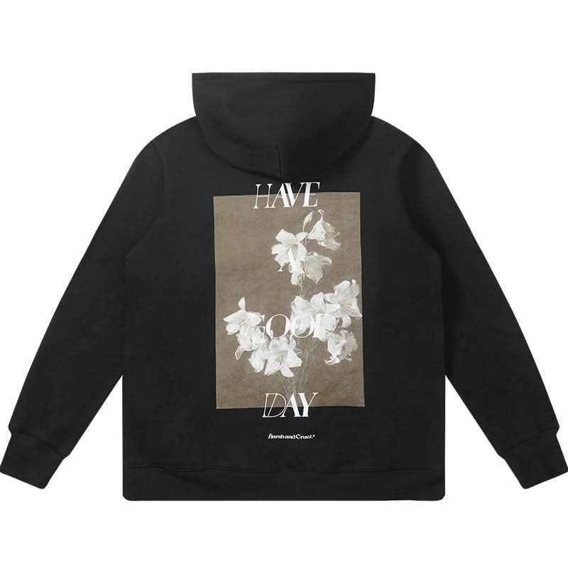 Floral™ | Sudadera con Capucha Estampado de Flores en la Espalda – Sudadera Artística Suave