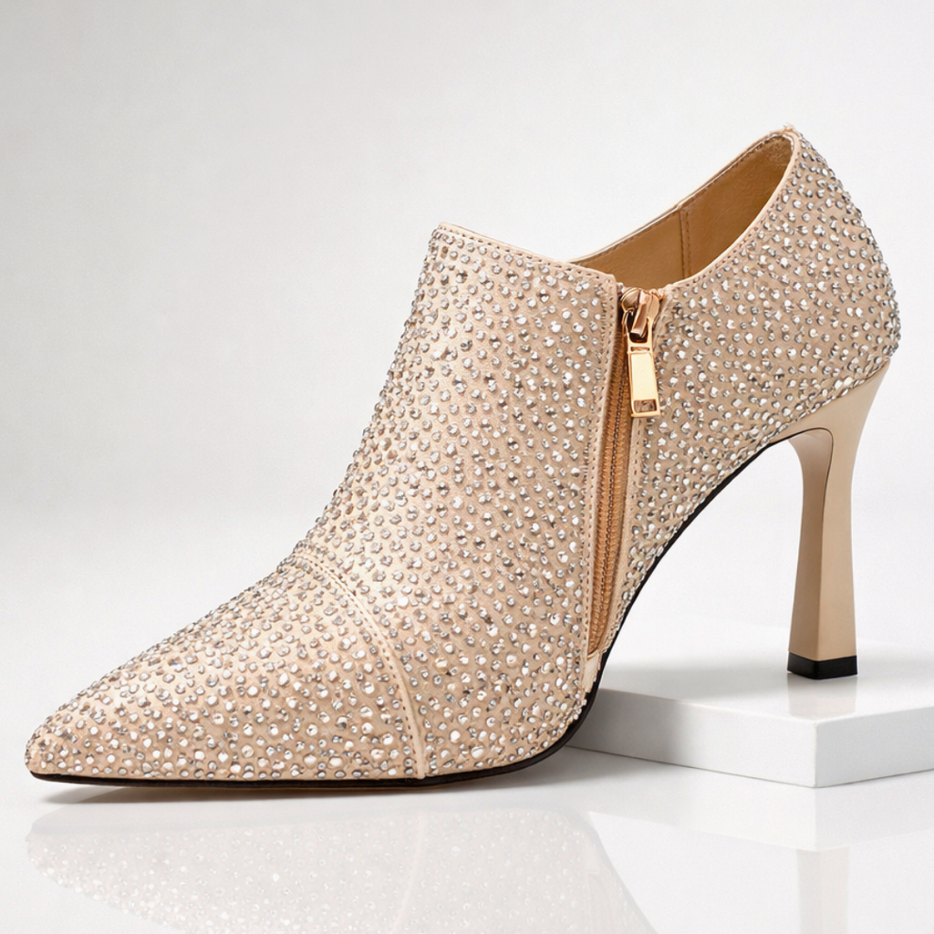 Seraphina Zapatos de tacón de gatito con pedrería