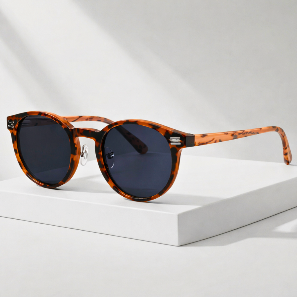 Sienna Drift™ | Wood-Tone Acetate Sunglasses | UV400 Rounded