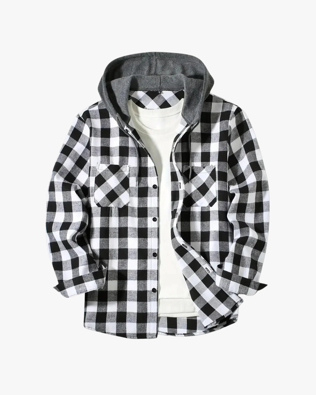 Rowan | Chaqueta de abrigo a cuadros estructurada con capucha