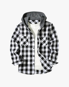 Rowan | Chaqueta de abrigo a cuadros estructurada con capucha