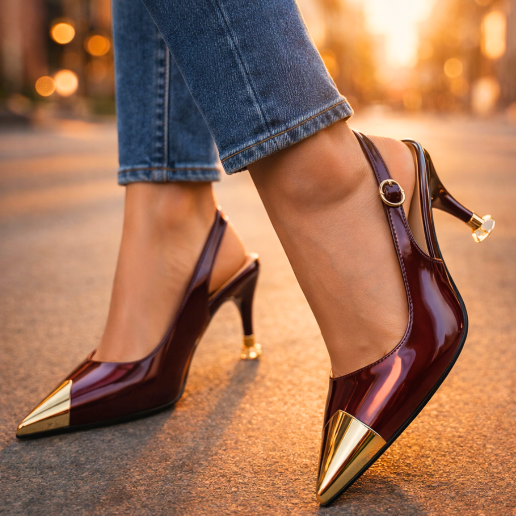 Tacones de aguja con tira trasera Odette