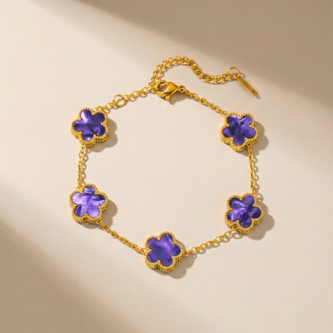 Pulsera de abalorios Trébol Brillo de Aurora