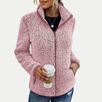 Ellis | Veste douillette à texture douce et fermeture éclair sur le devant