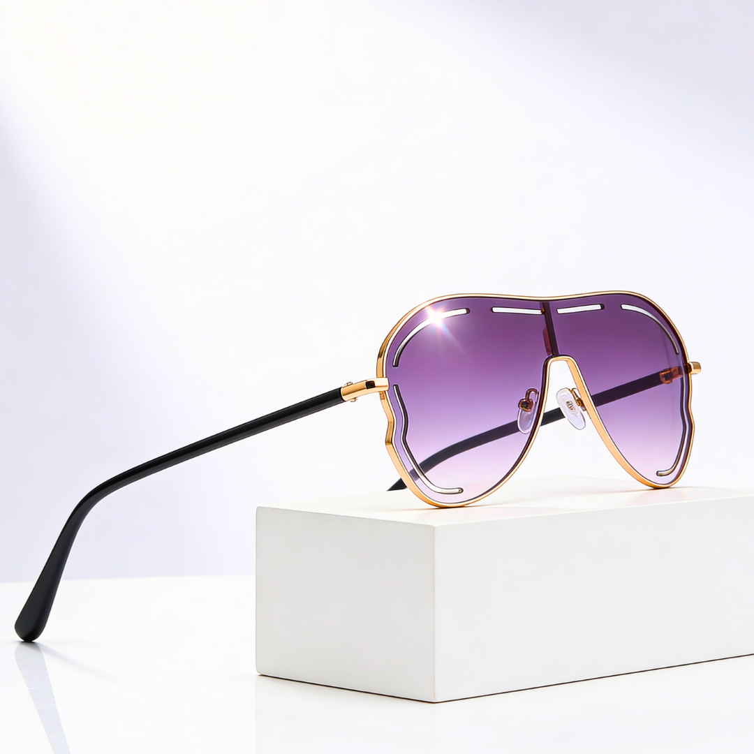 Dahlia Shield™ | Shield Gradient Aviator Sunglasses | UV400 Gold