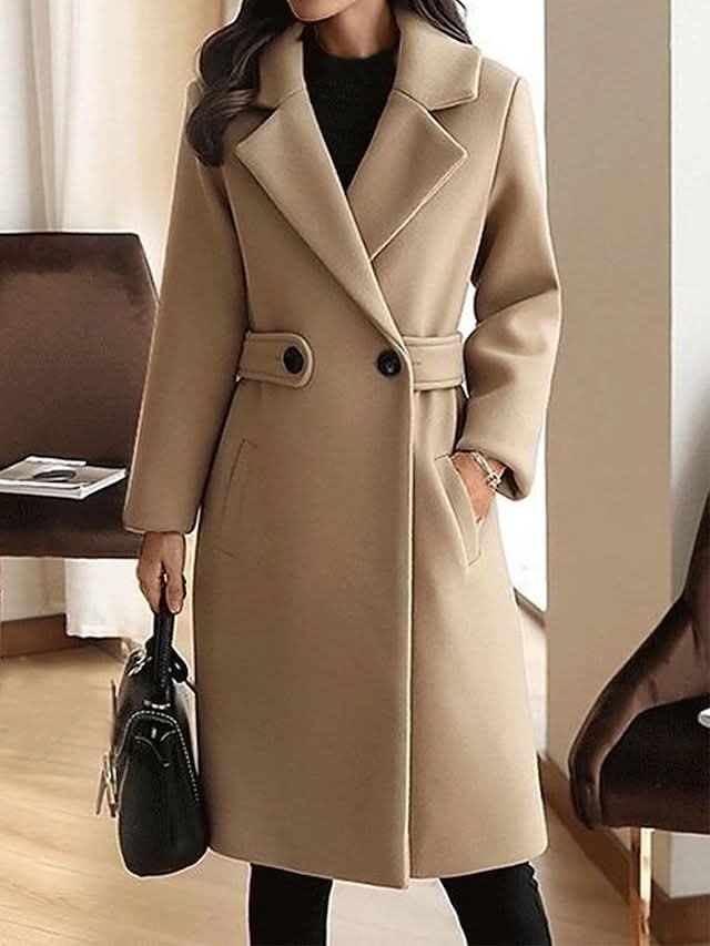 Eliza | Élégant Manteau Ceinturé Coupe Ajustée