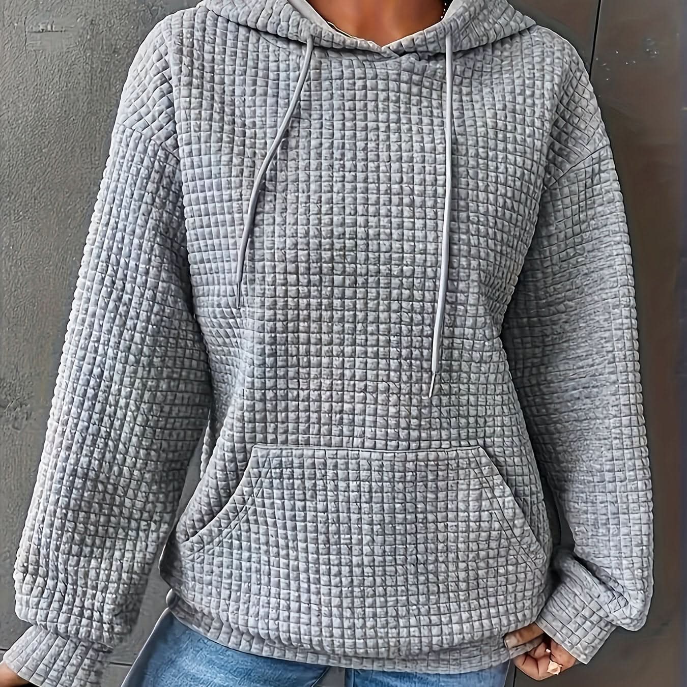 Lena | Chandail à capuchon douillet en tricot gaufré