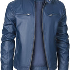 Ethan | Chaqueta Moto de Cuello Mandarín y Diseño Elegante