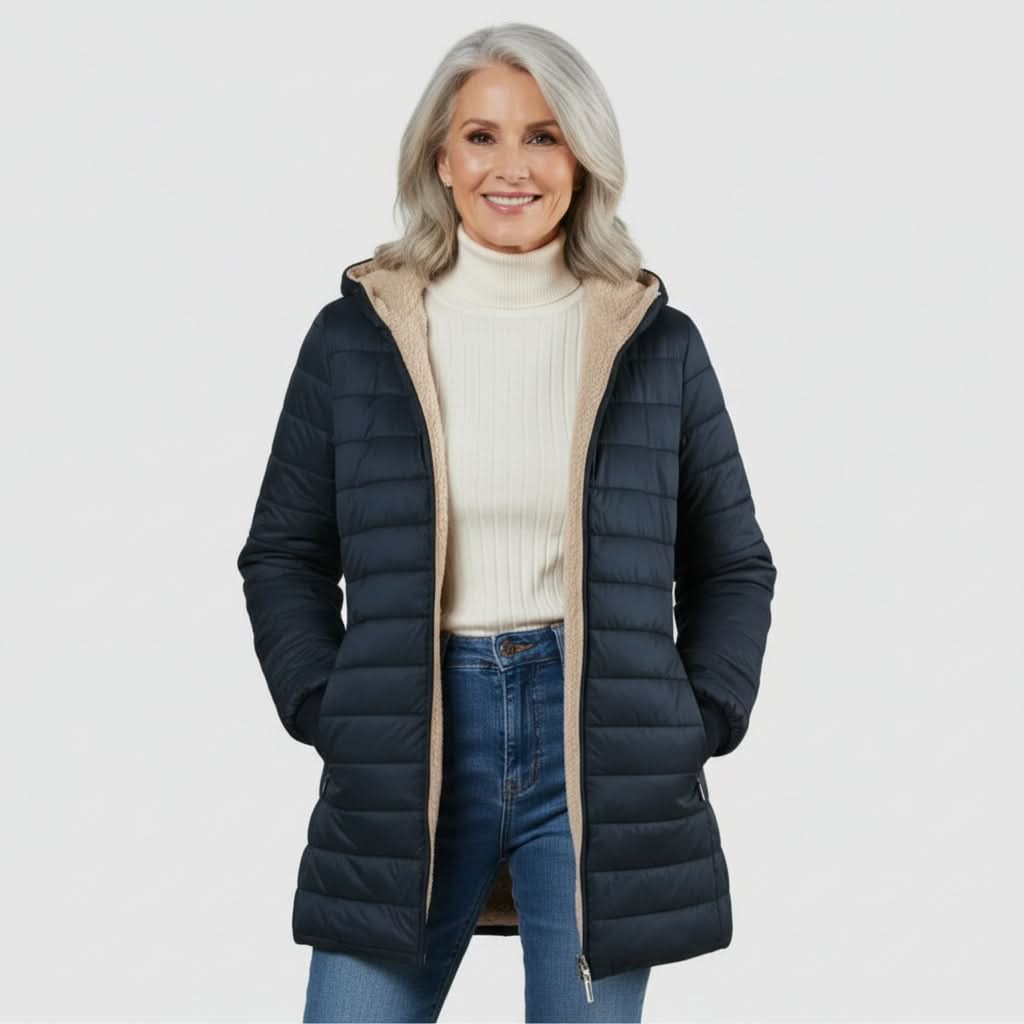 Helena | Abrigo de invierno con capucha cómodo