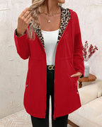 Hailey | Abrigo reversible con capucha de leopardo
