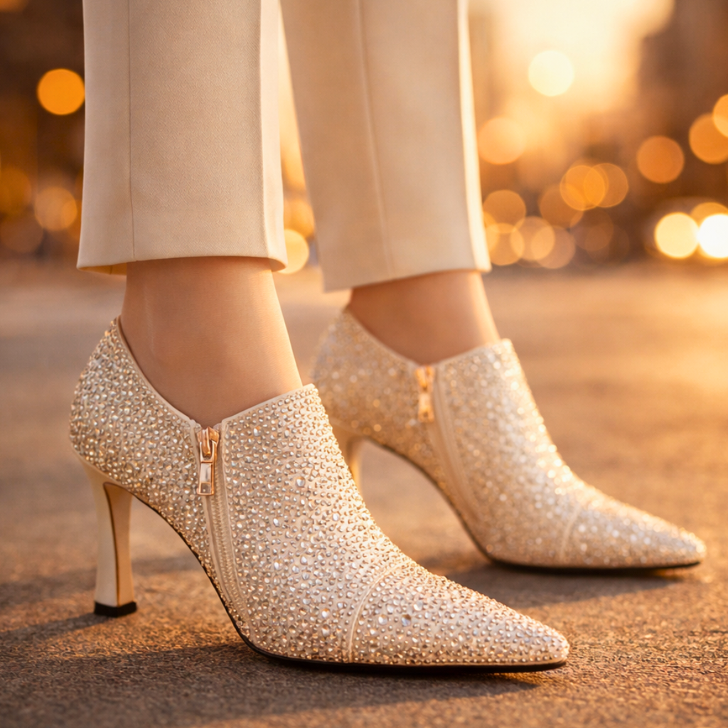 Seraphina Zapatos de tacón de gatito con pedrería