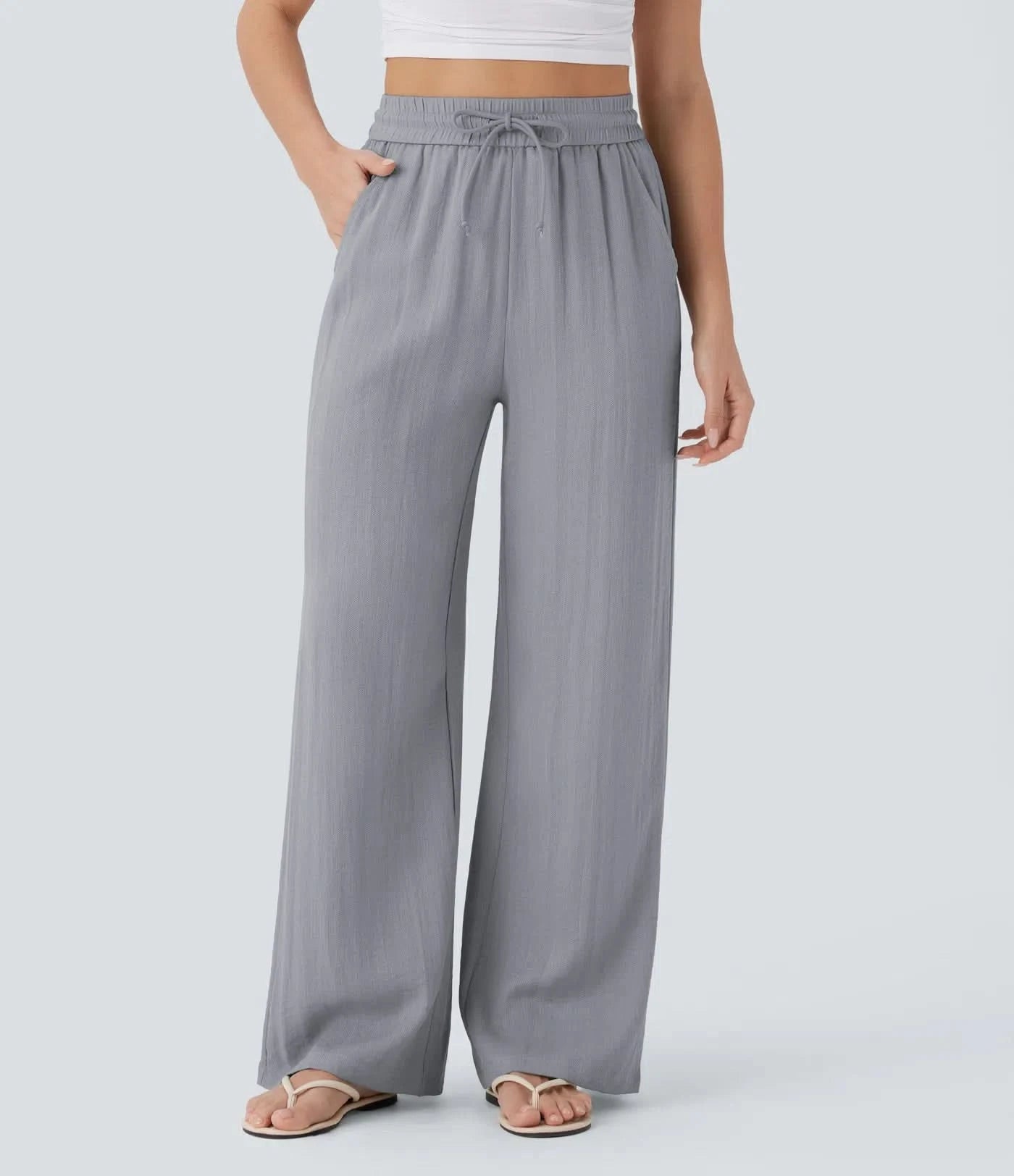 Pantalones de lino de cintura alta Lina™