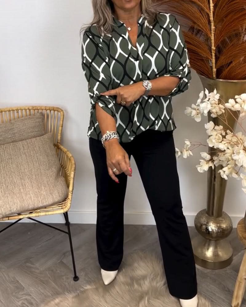 Naomi | Blusa elegante de manga larga estampada