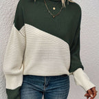 Talia | Sudadera con hombros caídos elegante bicolor