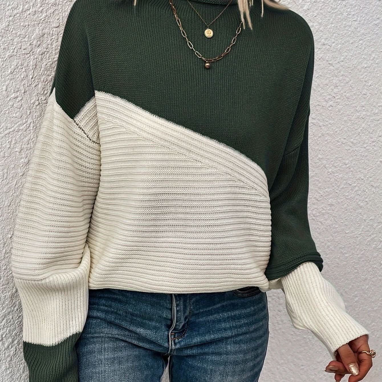 Talia | Sudadera con hombros caídos elegante bicolor