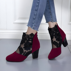 Mila | Botines Elegantes con Tacón de Bloque y Encaje