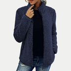 Ellis | Veste douillette à texture douce et fermeture éclair sur le devant