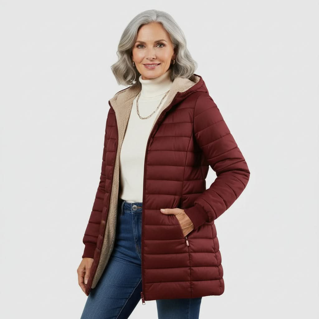 Helena | Abrigo de invierno con capucha cómodo