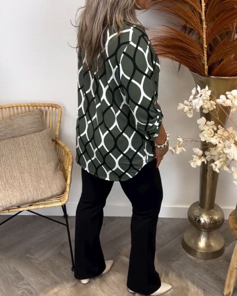 Naomi | Blusa elegante de manga larga estampada
