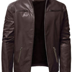 Ethan | Chaqueta Moto de Cuello Mandarín y Diseño Elegante