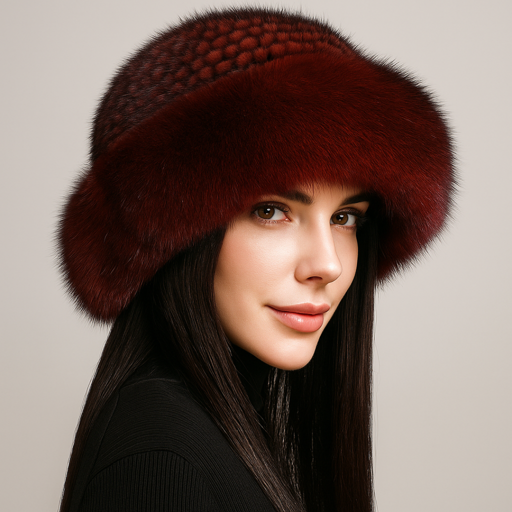 Chapeau en fourrure de vison Velvet Frost