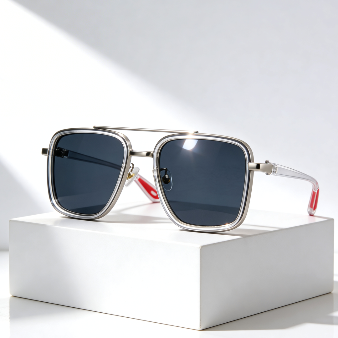 Rift Noir X™ | Square Metal-Acetate Sunglasses | UV380