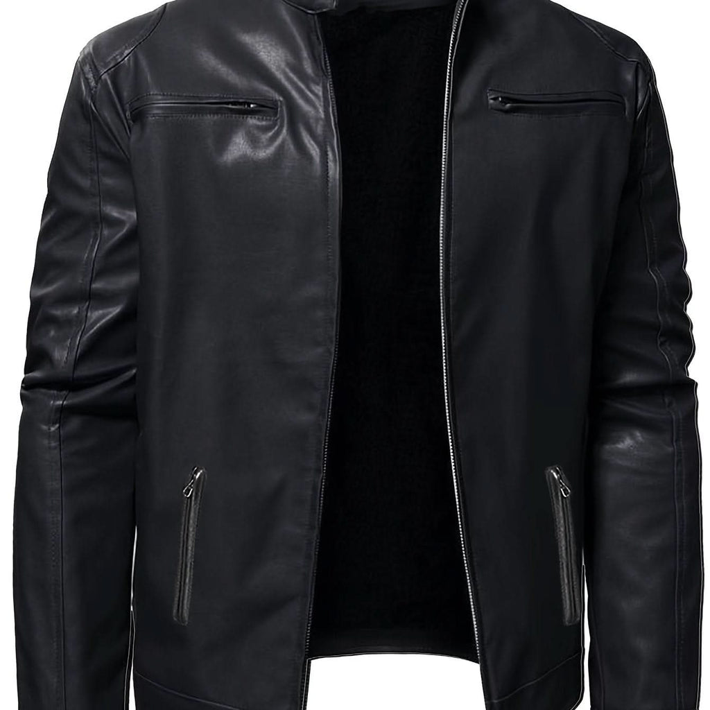 Ethan | Chaqueta Moto de Cuello Mandarín y Diseño Elegante