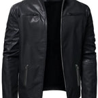 Ethan | Chaqueta Moto de Cuello Mandarín y Diseño Elegante