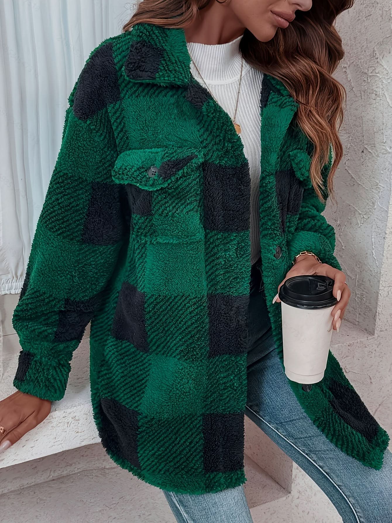 Tessa | Veste chemise à carreaux douillette